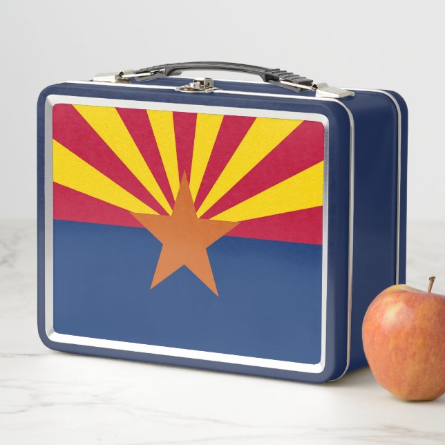 Lunchbox en métal inoxydable avec drapeau de l'Ari (En situation)