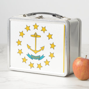 Lunchbox en métal inoxydable avec drapeau de Rhode