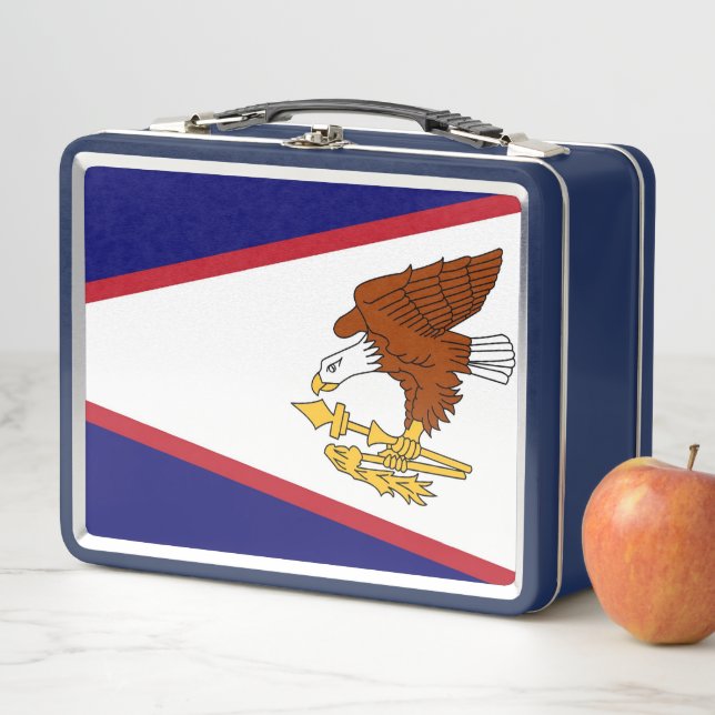 Lunchbox en métal inoxydable avec drapeau des Samo (En situation)
