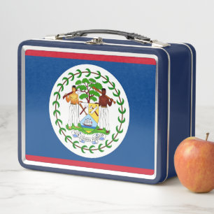 Lunchbox en métal inoxydable avec drapeau du Beliz