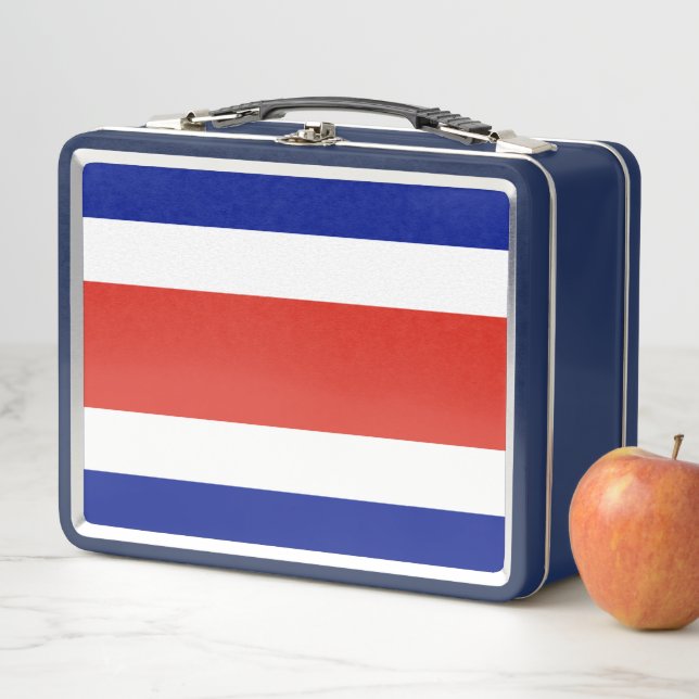 Lunchbox en métal inoxydable avec drapeau du Costa (En situation)