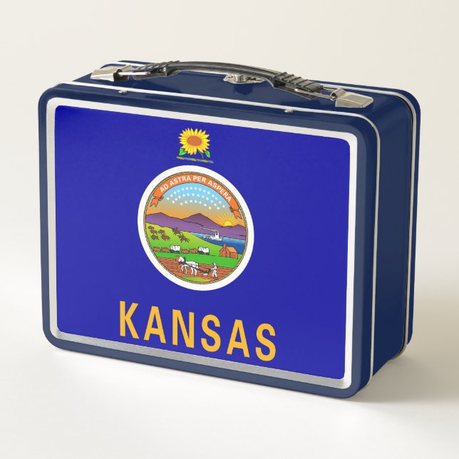 Lunchbox en métal inoxydable avec drapeau du Kansa (Dos)