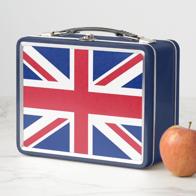 Lunchbox en métal inoxydable avec drapeau du Royau (En situation)