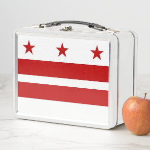 Lunchbox en métal inoxydable avec drapeau Washingt