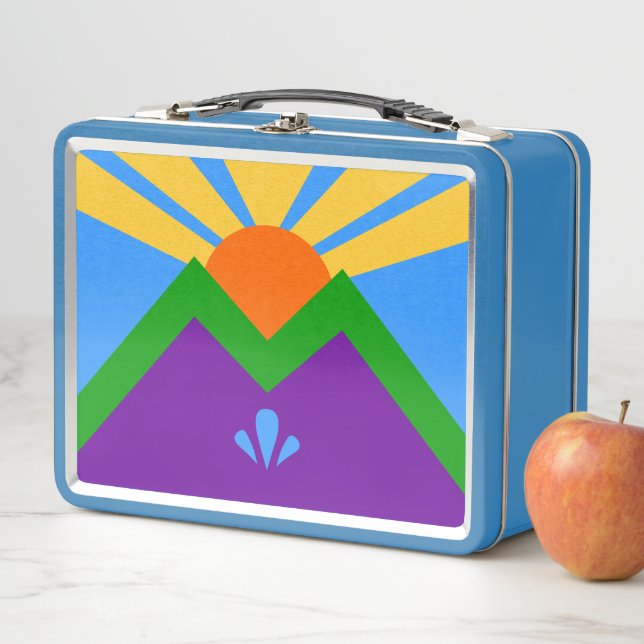 Lunchbox en métal inoxydable, drapeau de Manitou S (En situation)