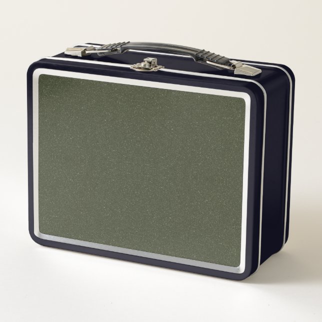 Lunchbox en métal vert mousse texturé - personnali (Devant)
