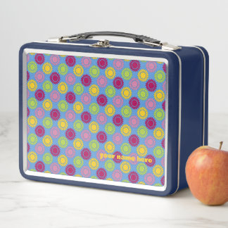 Lunchbox with felt flowers pattern Var01