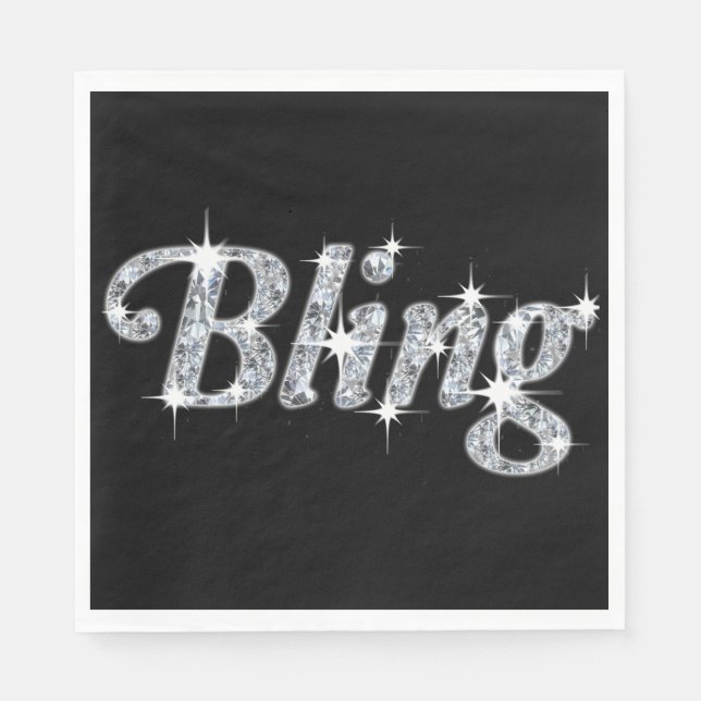 Luncheon Napkin mit Imitats Diamond Bling Design Serviette (Vorderseite)