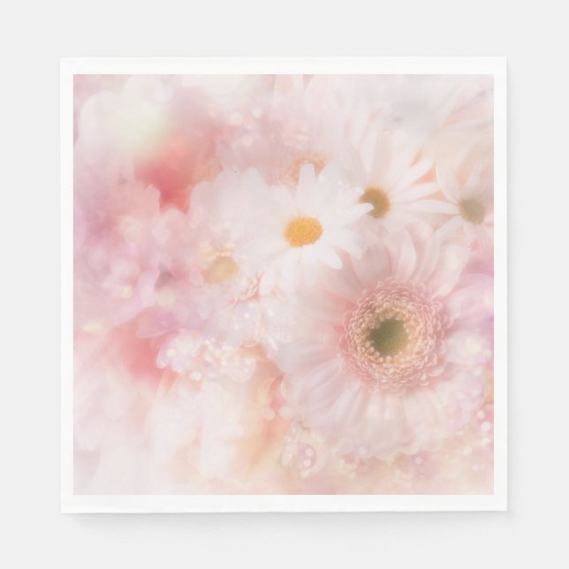 Luncheon Paper Napkins-Pink-Blume Serviette (Vorderseite)