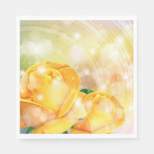 Luncheon Paper Napkins Yellow Roses Napkins Serviette