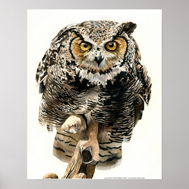 Lunchtime - Great Horned Owl Poster (Vorne)