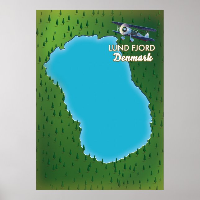 Lund Fjord Denmark Karte Poster (Vorne)