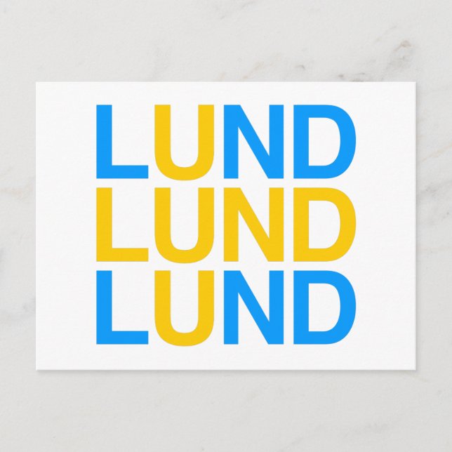 LUND Schwedische Flagge Postkarte (Vorderseite)