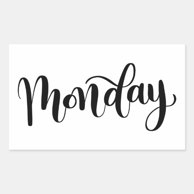 Lundi - Autocollant de calligraphie / lettrage (Devant)