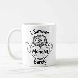 Lundi de survie avec humour sur un mug classique