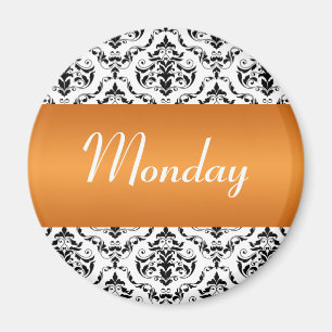 Lundi Orange - Aimant Damask