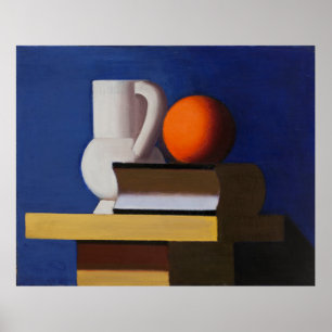 Lundstrøm's Arrangement with jug, orange and book Poster