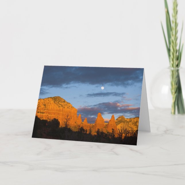 Lune au-dessus de la carte de voeux de Sedona 2226 (Devant)