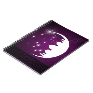 Lune avec mosquée Silhouette - Carnet
