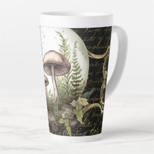 Lune Champignons Jardin Latte Mug