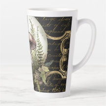 Lune Champignons Jardin Latte Mug