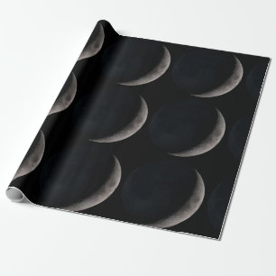 Lune de croissant Papier d'emballage cadeau noir d
