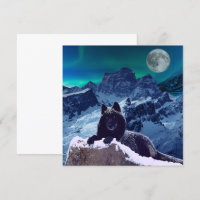 Lune de loup noir | Carte Gothique Plat