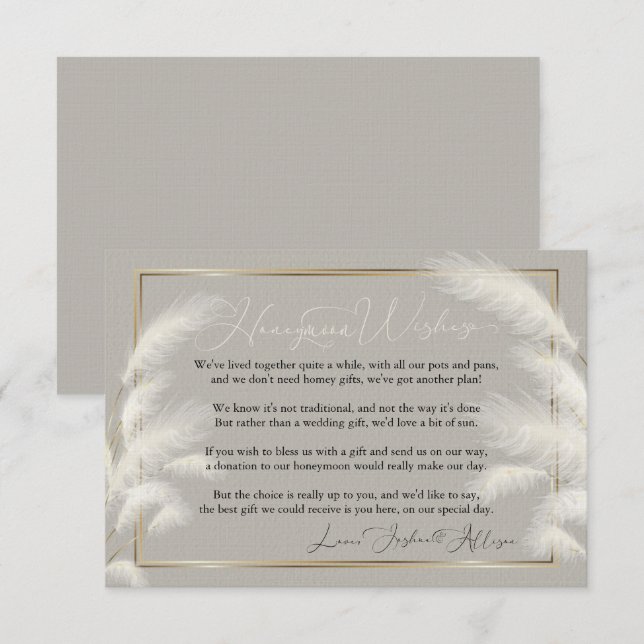 Lune de miel souhaite Allison 1b Invitation (Devant / Derrière)