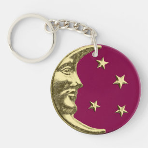 Lune et étoiles Art déco - Bourgogne et Or
