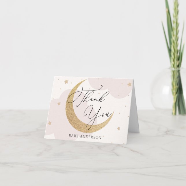 Lune et étoiles Baby shower Merci  (Devant)