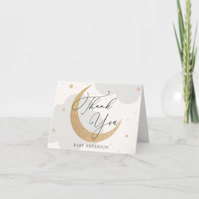 Lune et étoiles Baby shower Merci  (Devant)
