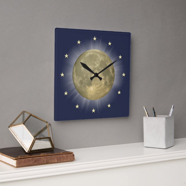 Lune et étoiles 🌜 ⭐ horloge (Bureau)