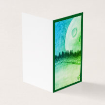 Lune et planète - vert