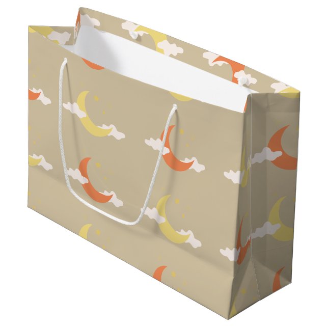 Lune & Étoiles Grand sac cadeau (Devant Angle)
