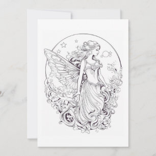 Lune Fée Couleur de votre propre carte de voeux