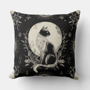 Lune Gothique Noir Chat Lève Oreiller
