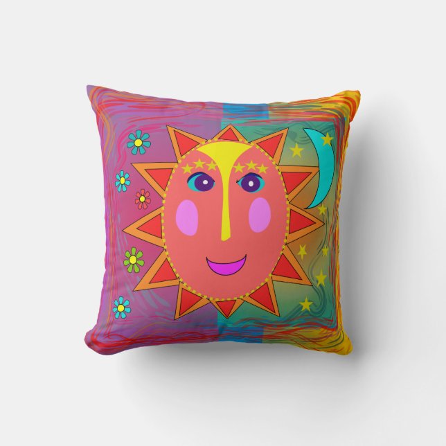 Lune lunatique de Sun et coussin d'étoiles (Recto)