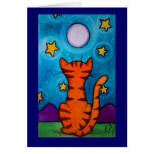 Lune regardant le chat fixement