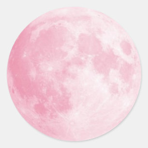 lune rose 20 autocollants