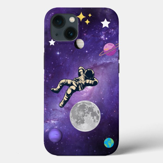 Lune spatiale et étoiles iPhone / coque ipad (Verso)