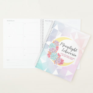 Lune & Succulentes Pastel Mystique Bohème Fleur Ca