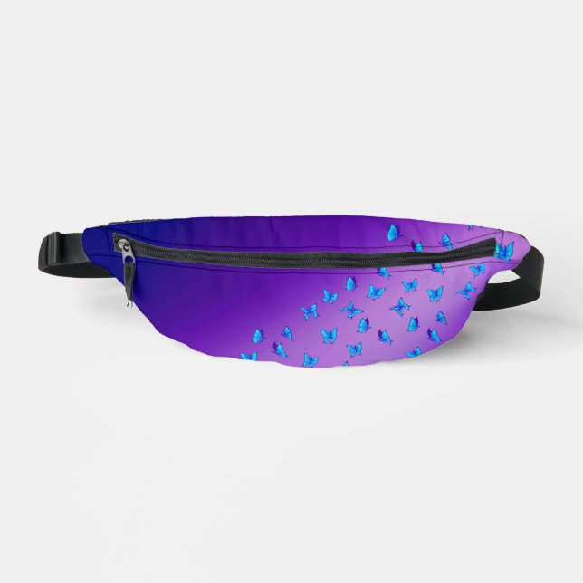 Lune violette Abstraite et papillons (Recto)