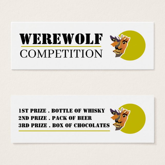 Lune Wolf, Billets de la Compétition Halloween (Devant & derrière)