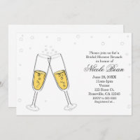 Lunettes de champagne et bulles Invitations modern