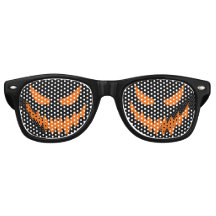Lunettes de costume Halloween Jack-O-Lantern (Noir