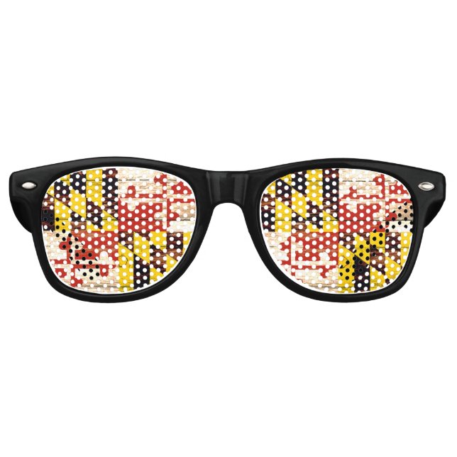 Lunettes de drapeau du Maryland en bois patiné (Devant)