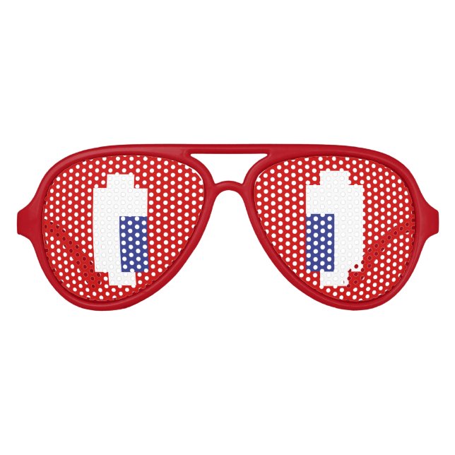 Lunettes De Fête Aviateur 8 bits Pixel Manga Eyes (Devant)