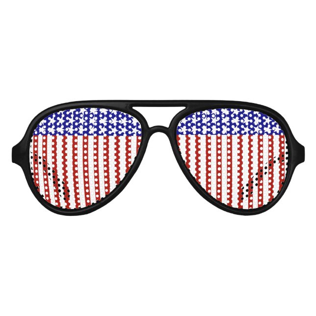 Lunettes De Fête Aviateur Arrière - plan Stars et Stripes (Devant)