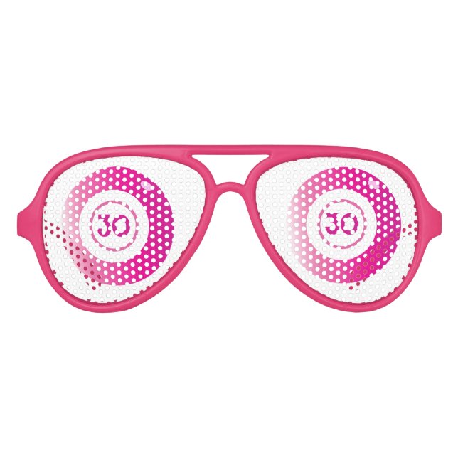 Lunettes De Fête Aviateur Bingo fête d'anniversaire rose blanc (Devant)