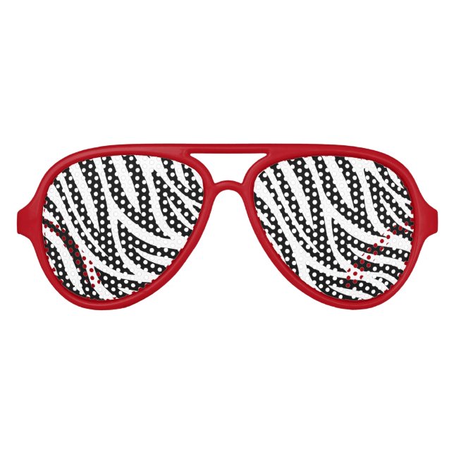 Lunettes De Fête Aviateur Blancs noirs et blancs (Devant)